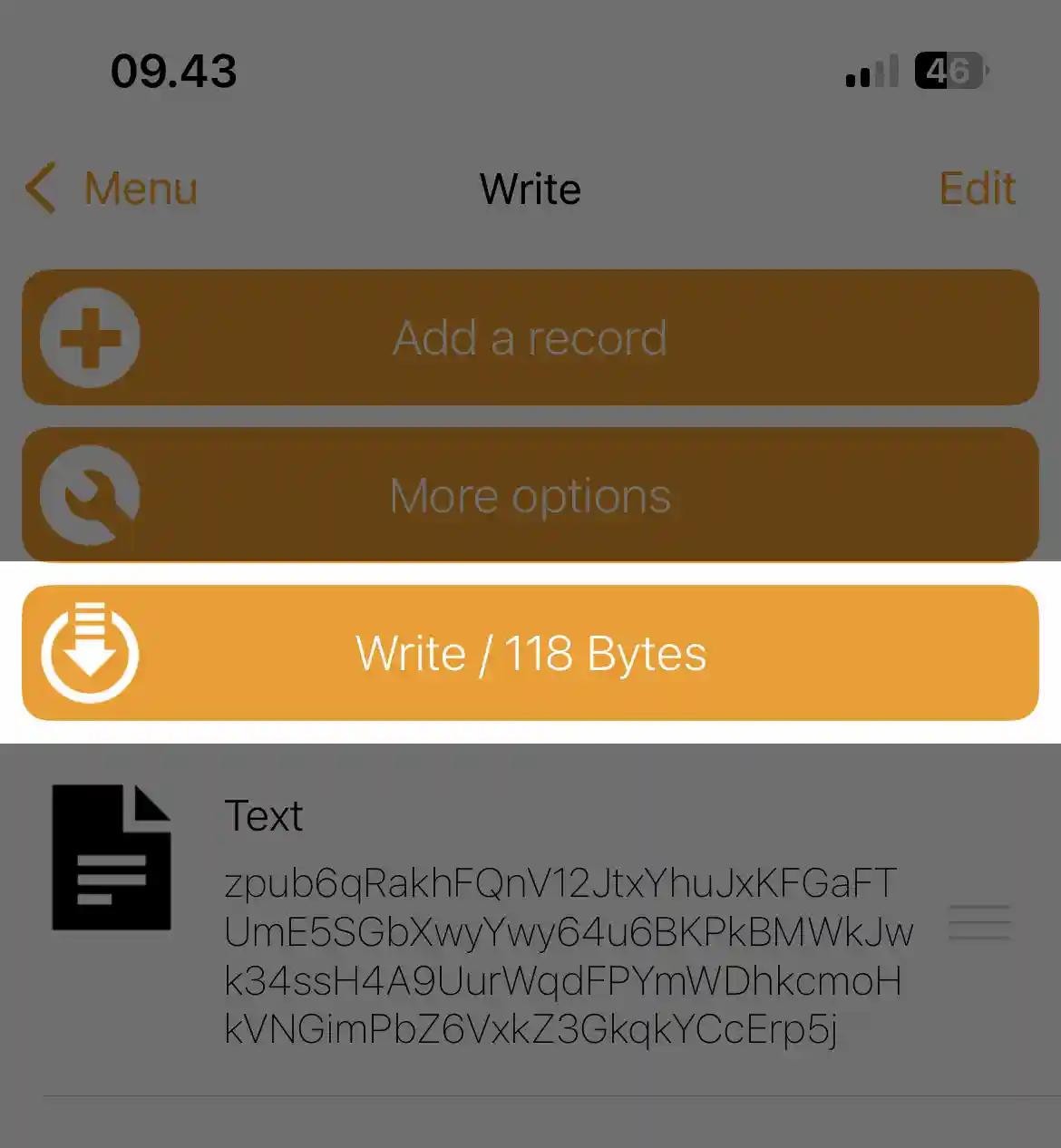 NFC Tools app Write