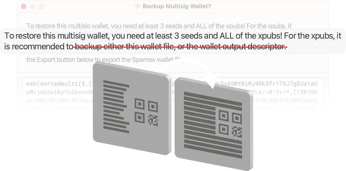 SeedHammer eliminates the need for storing a separate wallet output descriptor in multisignature backups