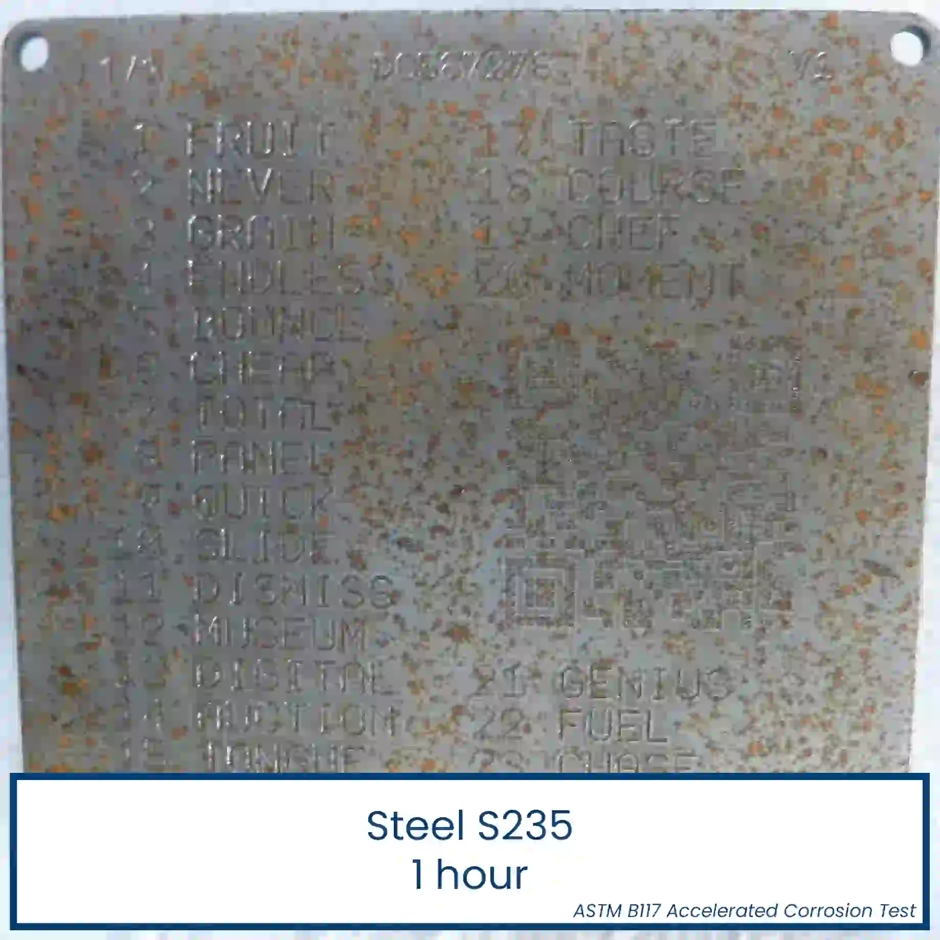 Steel 235 ASTM B117 testing 1 hr