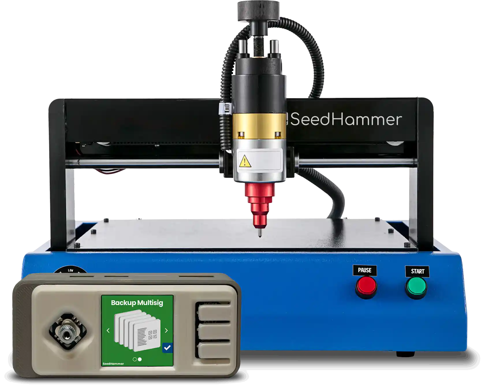 The SeedHammer Machine incl. Raspberry Pi (SeedSigner) running the controller software