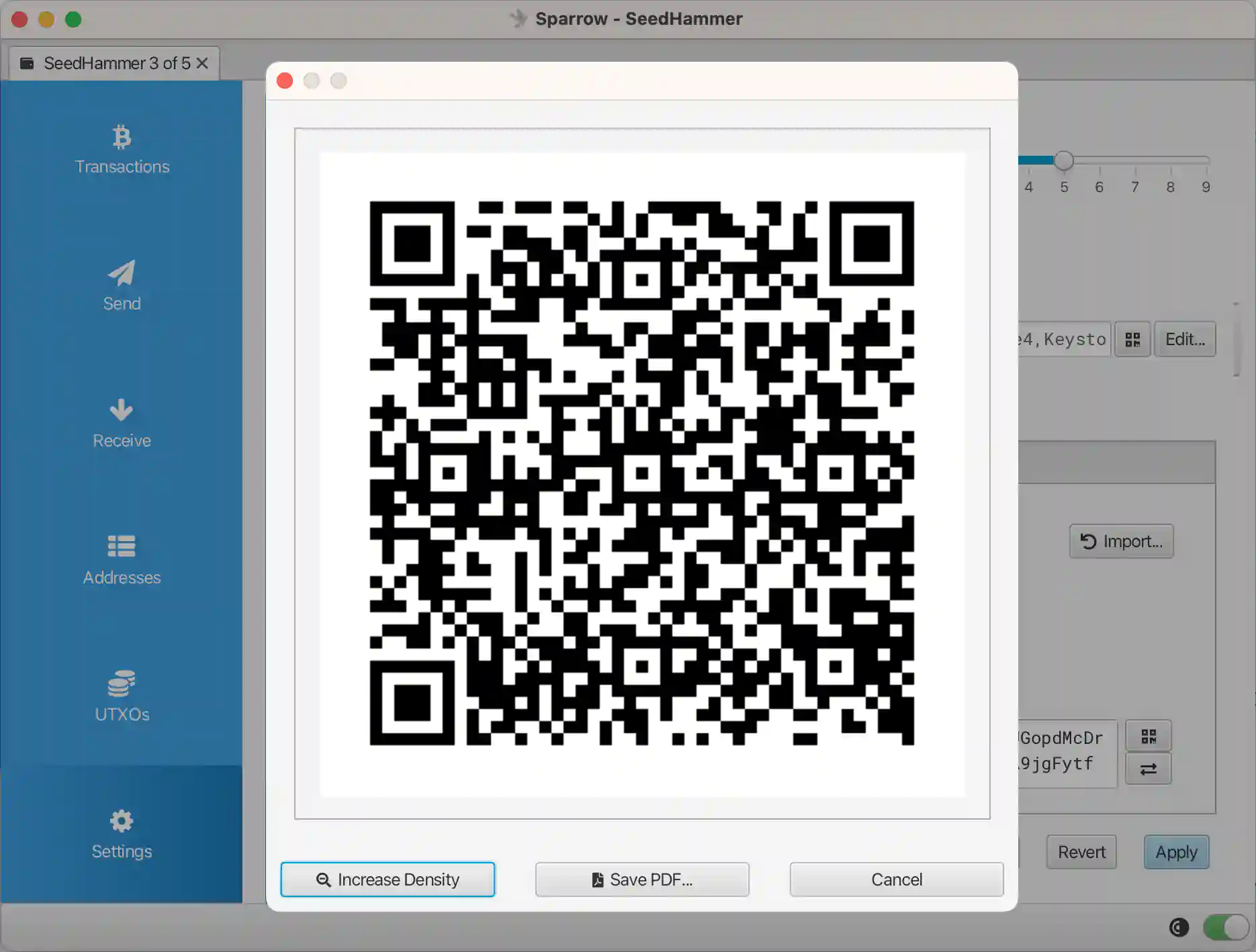 Scan the QR into Sparrow