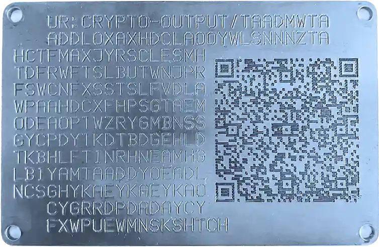 Steel plate after appliance of solid marker in QR code